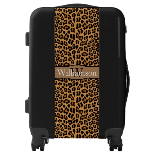 Leopard print with nameplate luggage