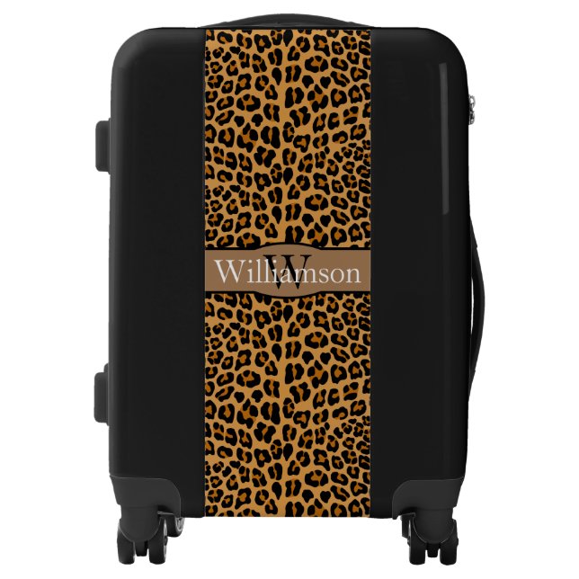 Leopard print with nameplate luggage (Front)