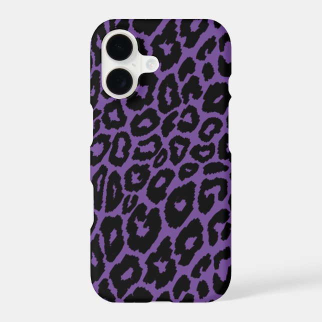 Leopard Print with Purple Background Changer Iphone Case (Back)