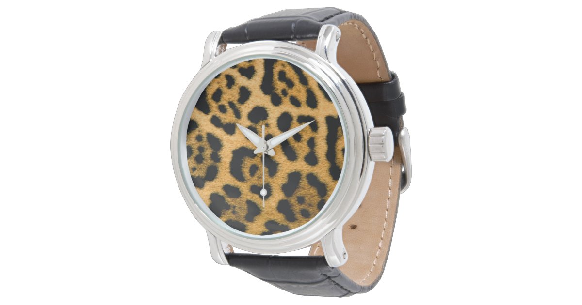 leopard print fob watch