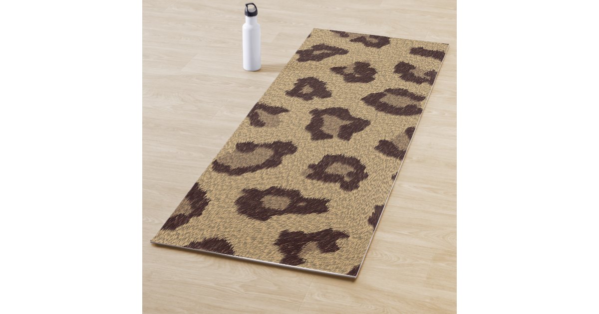 Leopard Print Brown Yoga Mat | Zazzle