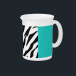 Leopard Print, Zebra Print, Animal Print, Blue Beverage Pitcher<br><div class="desc">Elegant,  stylish and sophisticated leopard and zebra pattern in blue color. Modern and trendy gift,  perfect for the animal print lover in your life.</div>