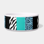 Leopard Print, Zebra Print, Animal Print, Blue Bowl<br><div class="desc">Elegant,  stylish and sophisticated leopard and zebra pattern in blue color. Modern and trendy gift,  perfect for the animal print lover in your life.</div>