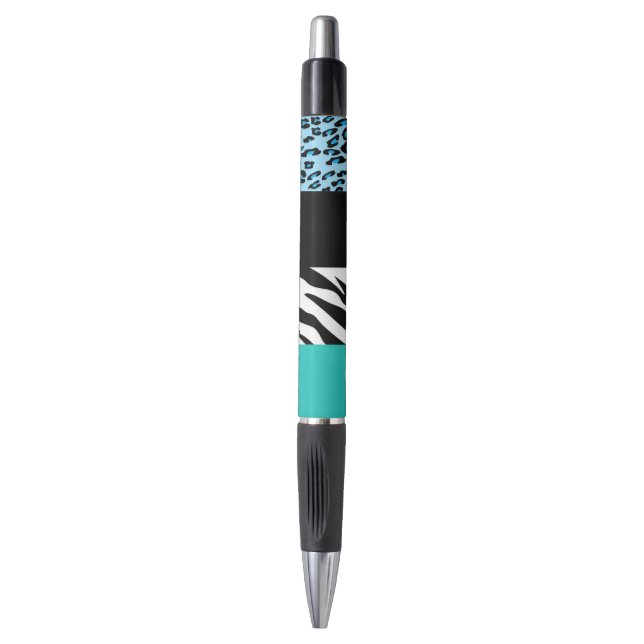 Leopard Print, Zebra Print, Animal Print, Blue Pen (Front Vertical)