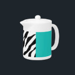 Leopard Print, Zebra Print, Animal Print, Blue Teapot<br><div class="desc">Elegant,  stylish and sophisticated leopard and zebra pattern in blue color. Modern and trendy gift,  perfect for the animal print lover in your life.</div>