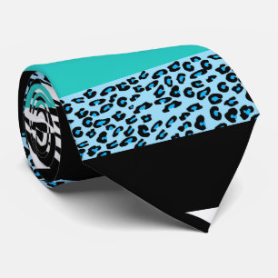 Leopard Print, Zebra Print, Animal Print, Blue Tie