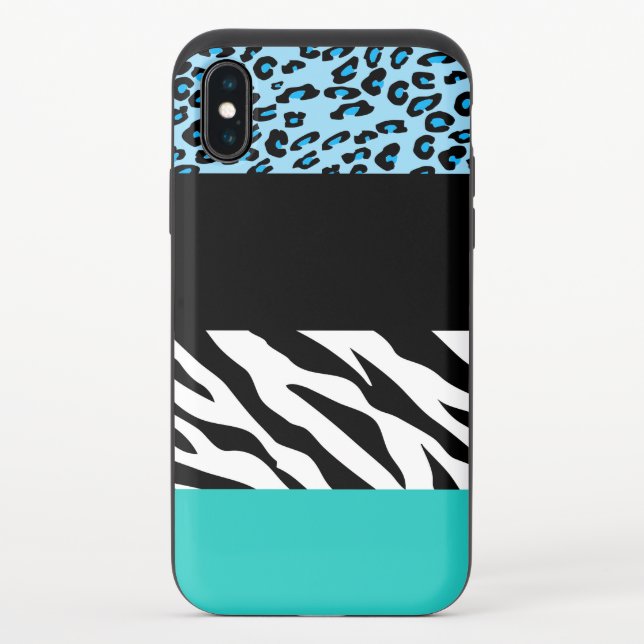 Leopard Print, Zebra Print, Animal Print, Blue Uncommon iPhone Case (Back)