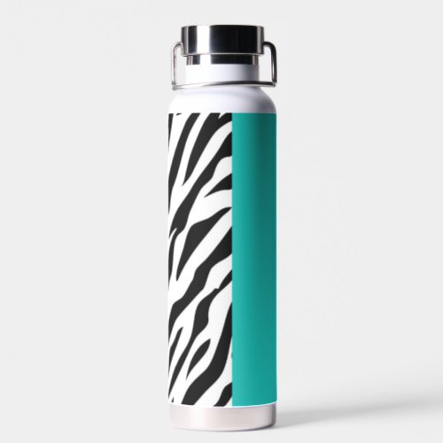 Leopard Print Zebra Print Animal Print Blue Water Bottle