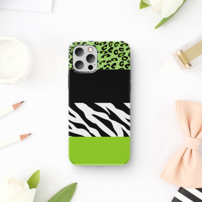 Leopard Print, Zebra Print, Animal Print, Green Case-Mate iPhone Case (Creator Uploaded)
