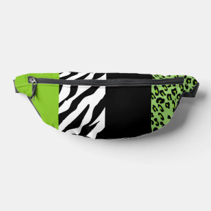 Leopard Print, Zebra Print, Animal Print, Green Fanny Pack