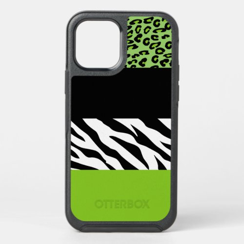 Leopard Print Zebra Print Animal Print Green OtterBox Symmetry iPhone 12 Case