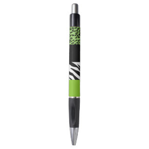 Leopard Print, Zebra Print, Animal Print, Green Pen