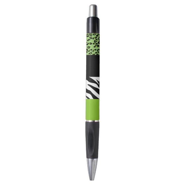 Leopard Print, Zebra Print, Animal Print, Green Pen (Front Vertical)