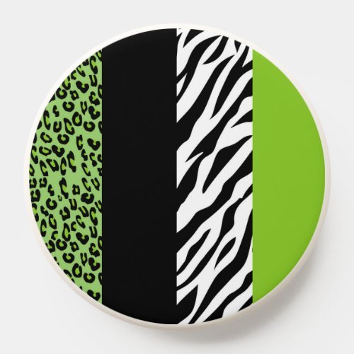 Leopard Print Zebra Print Animal Print Green PopSocket
