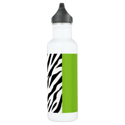 Leopard Print Zebra Print Animal Print Green Stainless Steel Water Bottle