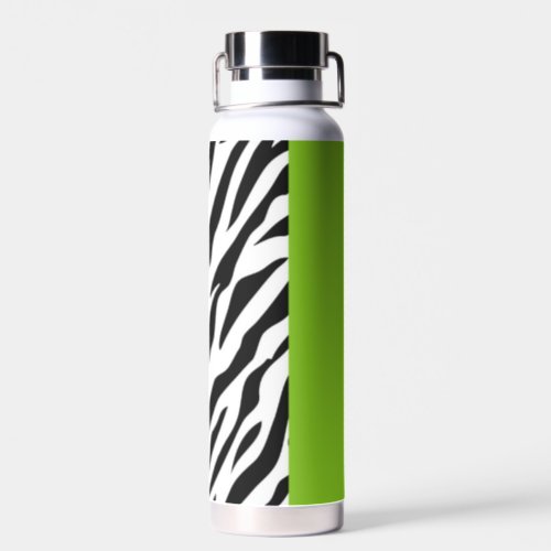 Leopard Print Zebra Print Animal Print Green Water Bottle