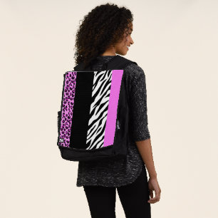 Leopard Print, Zebra Print, Animal Print, Pink Backpack