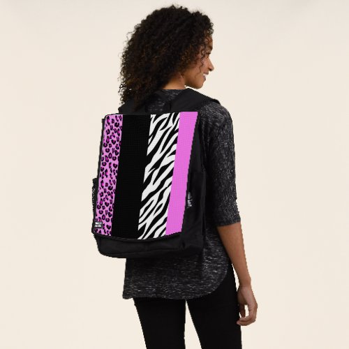 Leopard Print Zebra Print Animal Print Pink Backpack