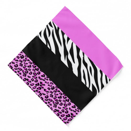 Leopard Print Zebra Print Animal Print Pink Bandana