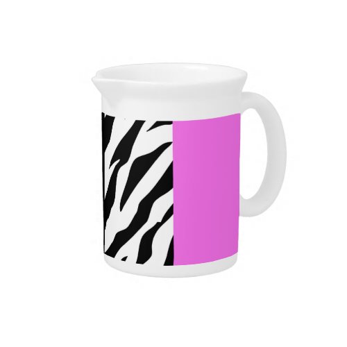 Leopard Print Zebra Print Animal Print Pink Beverage Pitcher