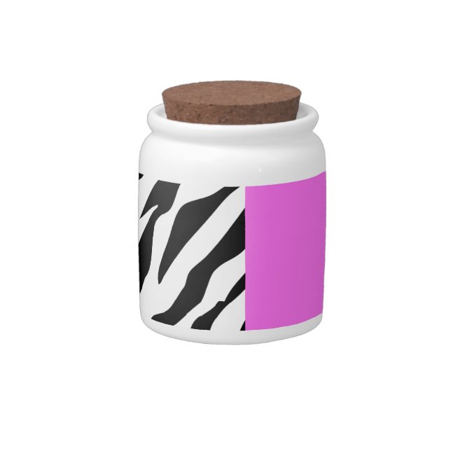 Leopard Print, Zebra Print, Animal Print, Pink Candy Jar (Right)