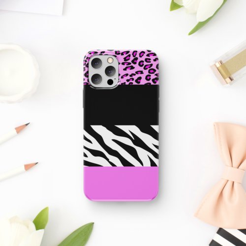 Leopard Print Zebra Print Animal Print Pink iPhone 11 Case