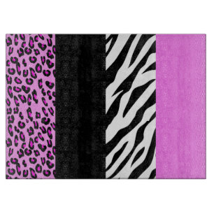 Leopard Print, Zebra Print, Animal Print, Pink Cutting Board