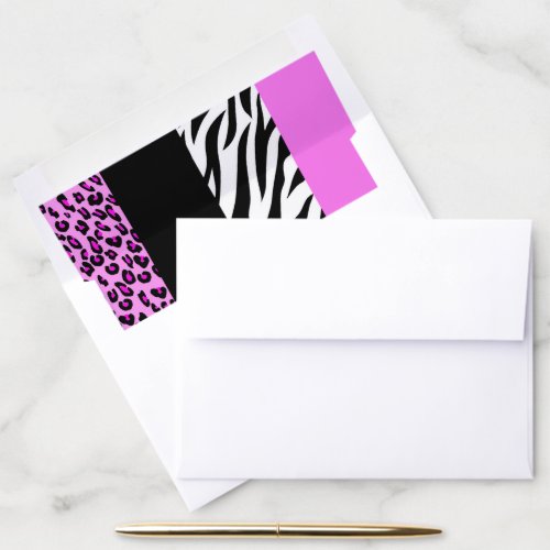 Leopard Print Zebra Print Animal Print Pink Envelope Liner