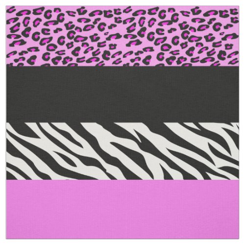 Leopard Print Zebra Print Animal Print Pink Fabric