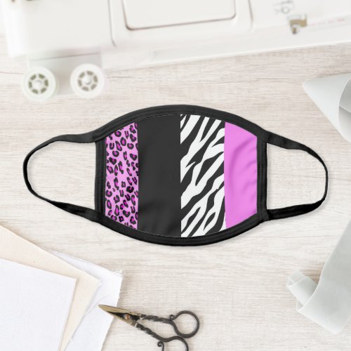 Leopard Print Zebra Print Animal Print Pink Face Mask