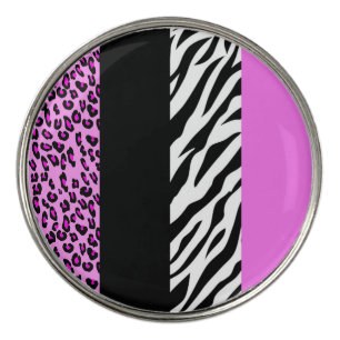 Leopard Print, Zebra Print, Animal Print, Pink Golf Ball Marker