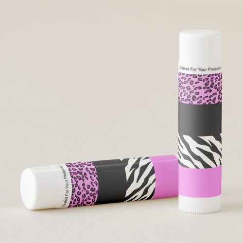 Leopard Print Zebra Print Animal Print Pink Lip Balm