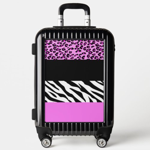 Leopard Print Zebra Print Animal Print Pink Luggage