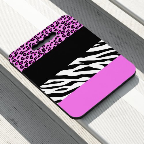 Leopard Print Zebra Print Animal Print Pink Seat Cushion