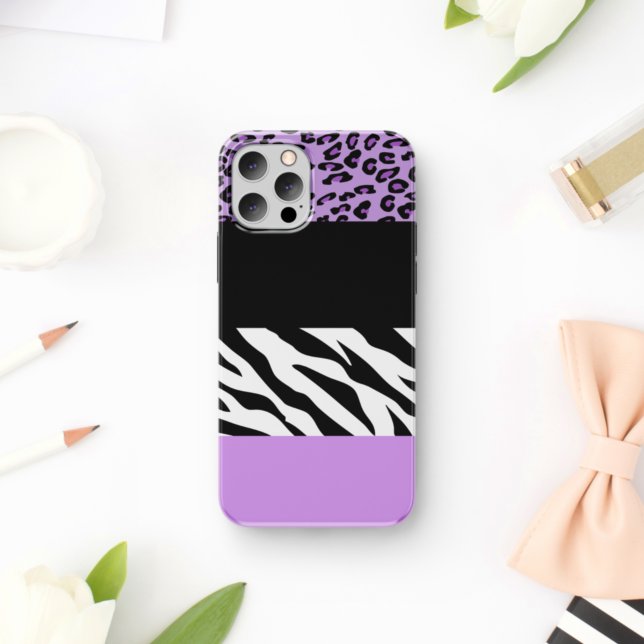 Leopard Print, Zebra Print, Animal Print, Purple Case-Mate iPhone Case (Creator Uploaded)