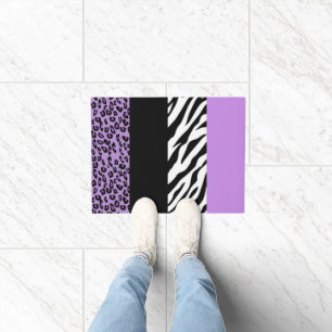Leopard Print, Zebra Print, Animal Print, Purple Doormat