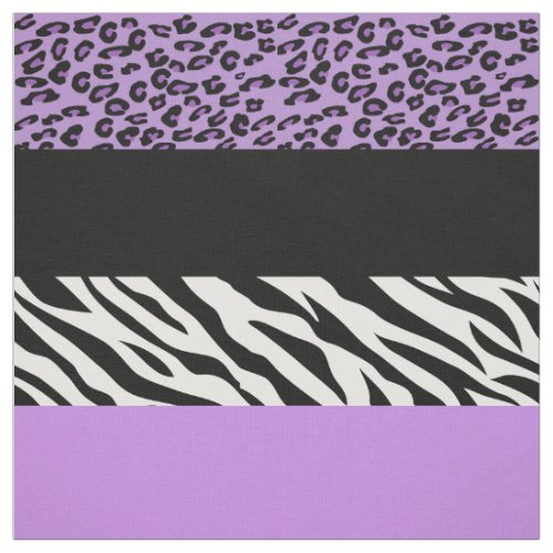 Leopard Print Zebra Print Animal Print Purple Fabric