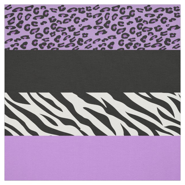Leopard Print, Zebra Print, Animal Print, Purple Fabric (Swatch)