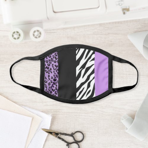 Leopard Print Zebra Print Animal Print Purple Face Mask