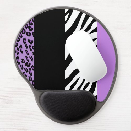 Leopard Print Zebra Print Animal Print Purple Gel Mouse Pad