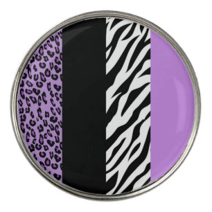 Leopard Print, Zebra Print, Animal Print, Purple Golf Ball Marker