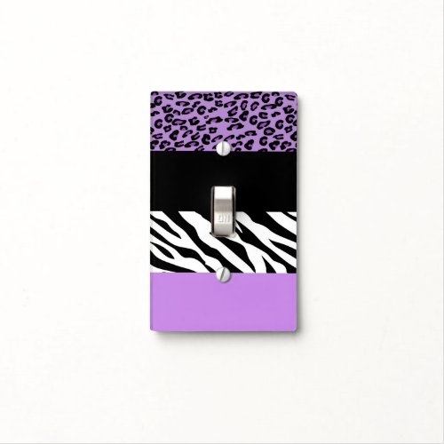 Leopard Print Zebra Print Animal Print Purple Light Switch Cover