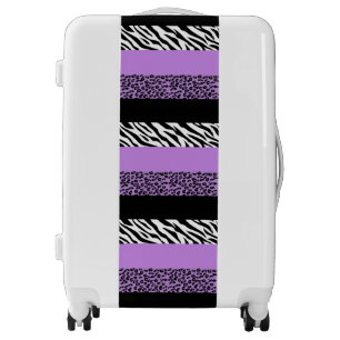 Leopard Print, Zebra Print, Animal Print, Purple Luggage
