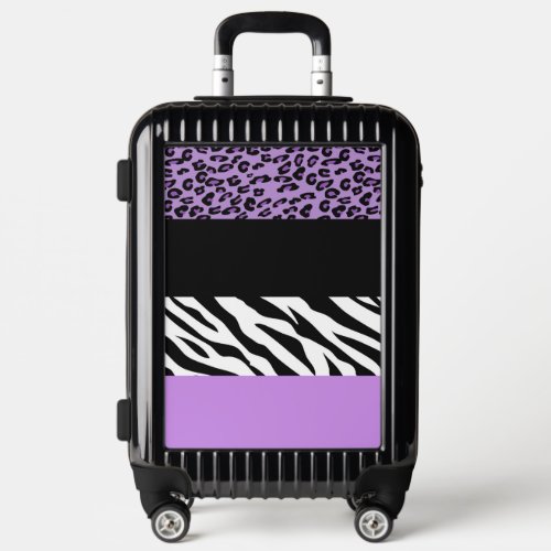 Leopard Print Zebra Print Animal Print Purple Luggage
