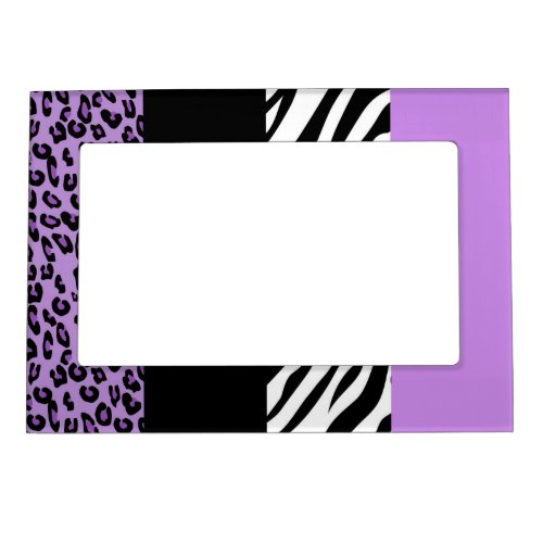 Leopard Print Zebra Print Animal Print Purple Magnetic Frame