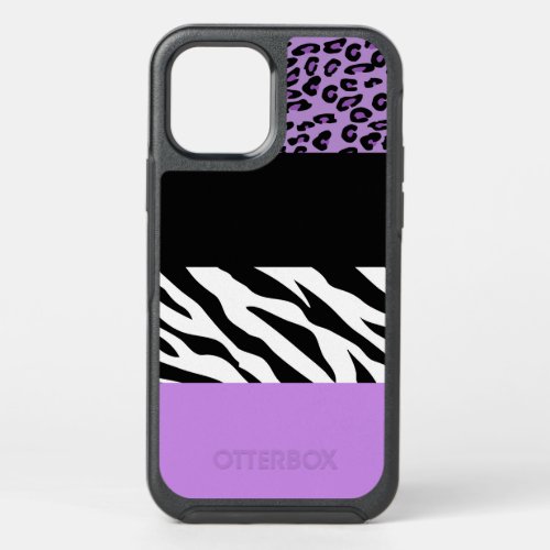 Leopard Print Zebra Print Animal Print Purple OtterBox Symmetry iPhone 12 Case