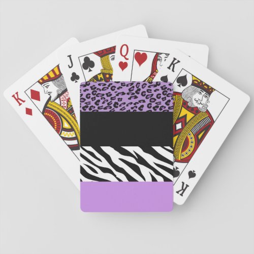 Leopard Print Zebra Print Animal Print Purple Poker Cards