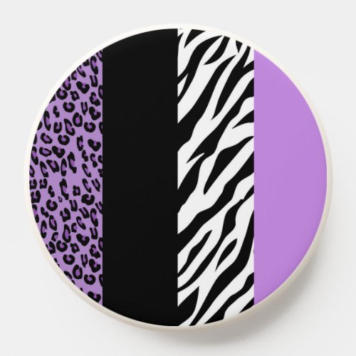 Leopard Print Zebra Print Animal Print Purple PopSocket