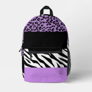Leopard Print, Zebra Print, Animal Print, Purple Printed Backpack