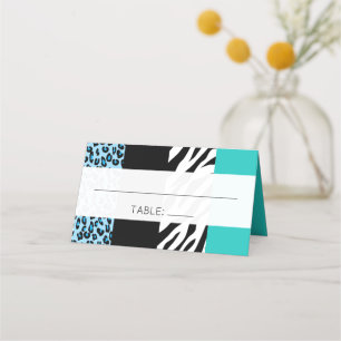 Leopard Print, Zebra Print, Animal Print, Wedding Place Card